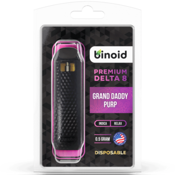 Binoid Delta 8 THC Disposable Vape grand daddy purp 0.5gram