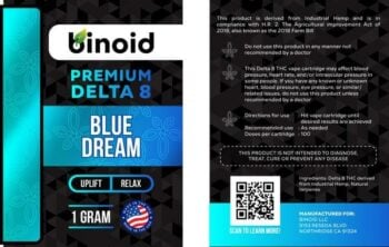 Binoid Delta 8 THC Vape Carts blue dream