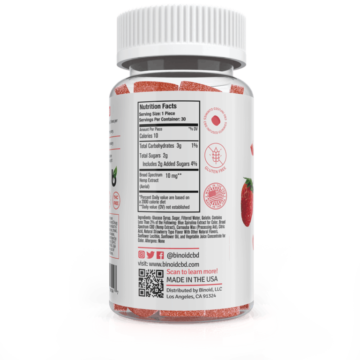 Binoid Gummies - Sour Strawberry 300mg nutrition