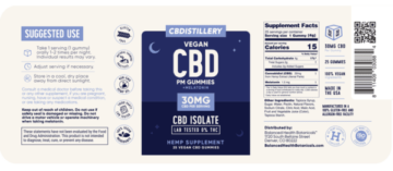 CBDistillery Night-Time CBD Gummies 750mg details