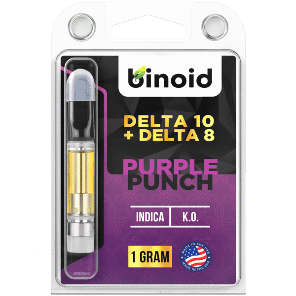 Binoid Delta 10+delta 8 THC Vape purple punch 1gram