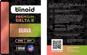 Binoid Delta 8 THC Vape Cartridge-Guava details