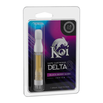 Koi Delta 8 THC Vape Cartridges black berry kush indica