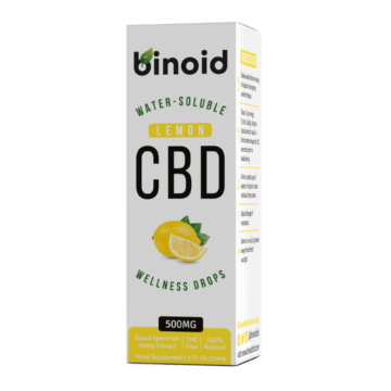 Binoid Water-Soluble CBD Drops - Lemon box front image