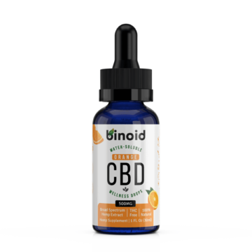 Binoid Water-Soluble CBD Drops-Orange front bottle image
