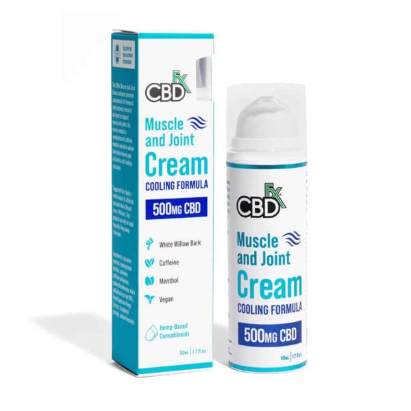 CBDfx CBD Muscle Joint Cream – 500mg box and bottle