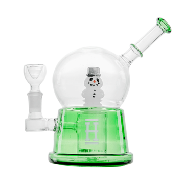 7" hemper snow globe bubbler - green color other side image