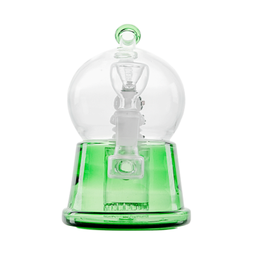 7" hemper snow globe bubbler - green color front image
