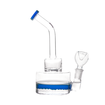 top puff bong, portable water pipe for on the go - blue color