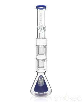 medicali glass straight ice bong with showerhead perc - 18 inch blue color
