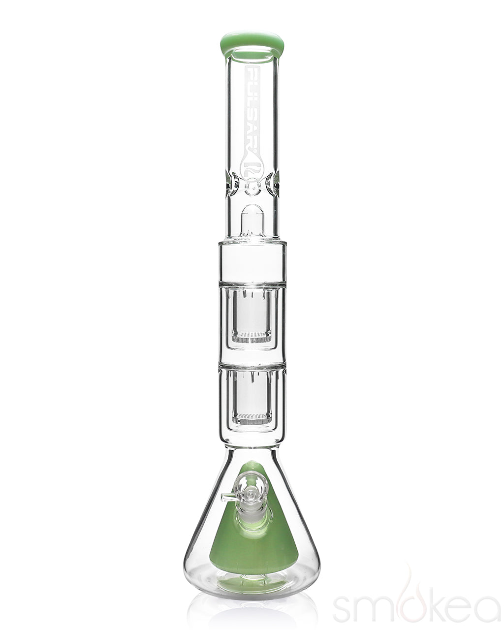 medicali glass straight ice bong with showerhead perc - 18 inch front image