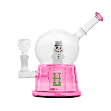7" hemper snow globe bubbler - dark pink