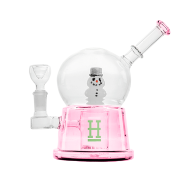 7" hemper snow globe bubbler - pink color