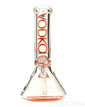 vodka glass 12" 9mm bent neck break bong orange image