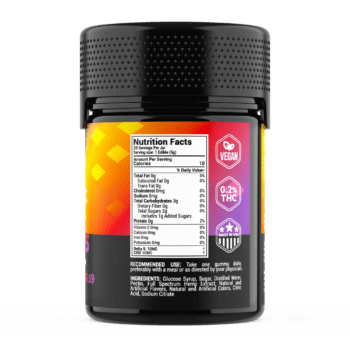 Delta 9 THC Gummies Mixed Flavor Nutritional Facts Ingredients 25mg