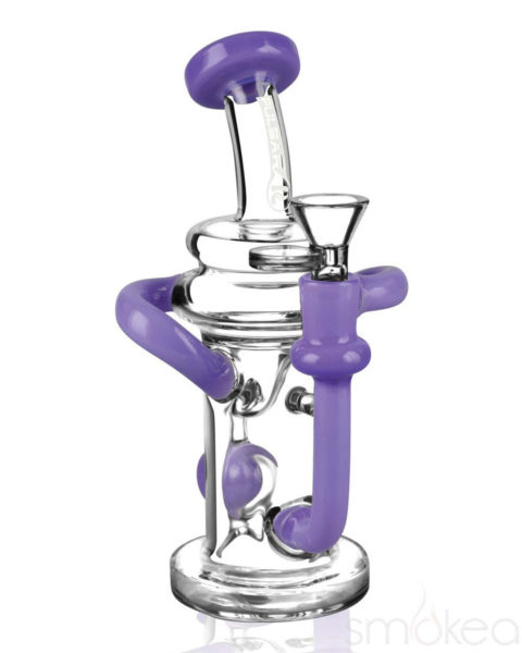pulsar 7.5" ball recycler bong - purple color side image