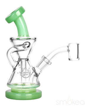 pulsar mini recycler hourglass dab rig - green other side image