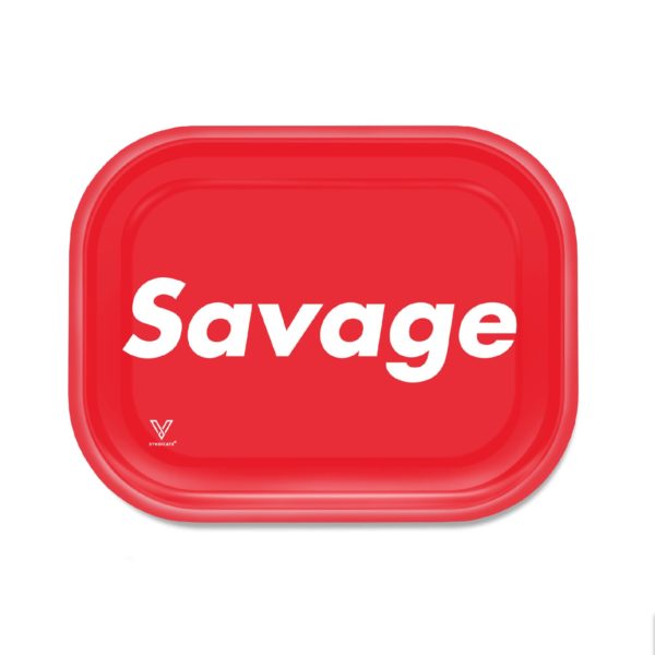 savage red square rolling tray