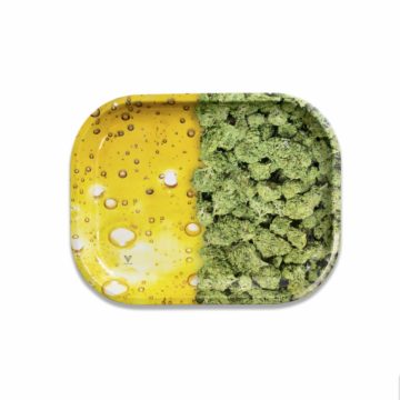 yellow spotted square rolling tray