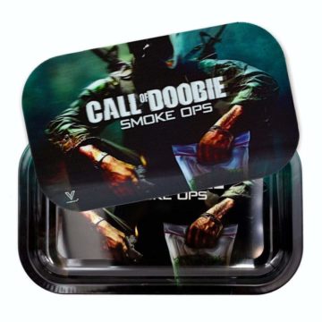 v syndicate call of doobie rectangle rolling glass tray open image