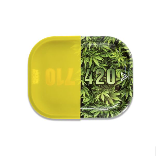 yellow cover weed 420 square rolling tray image