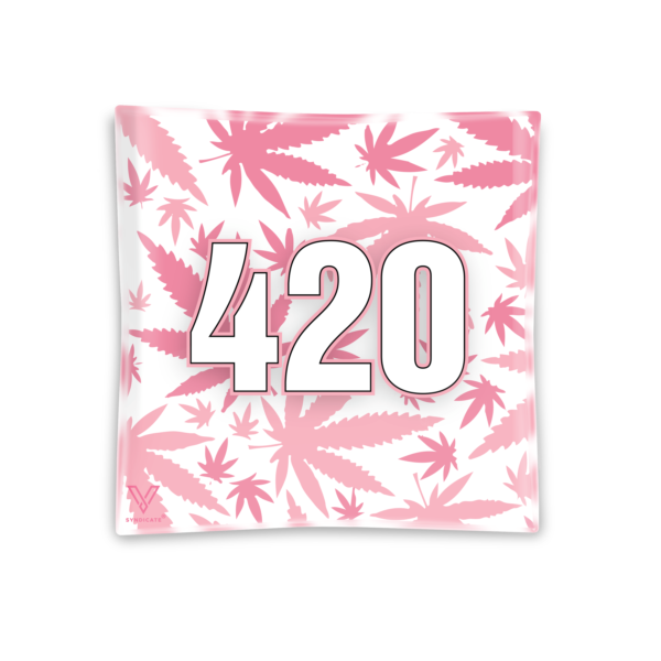 420 Pink Blazin' Ashtray Glass