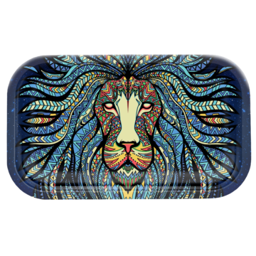 tribal lion rectangle rolling tray image