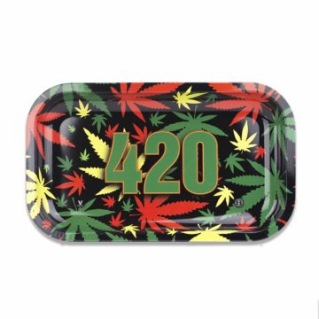 weed 420 rectangle rolling tray image