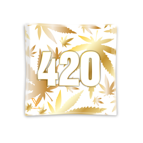 420 Gold Blazin' Ashtray Glass
