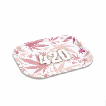 v syndicate pink 420 square rolling glass tray side image