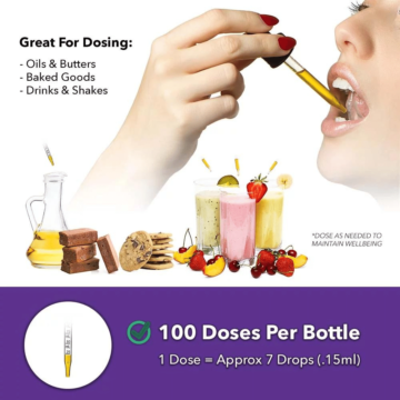 great for dosing, 100 doses per bottle