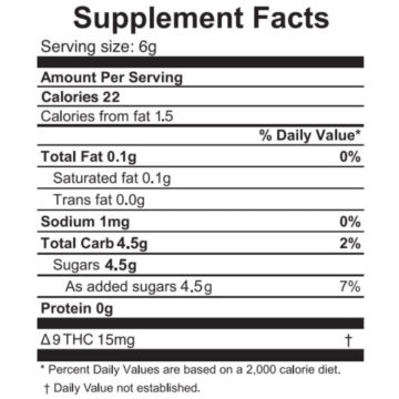 Delta 9 THC Supplement Facts
