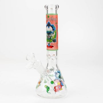 10" RM decal Glow in the dark glass water bong #6