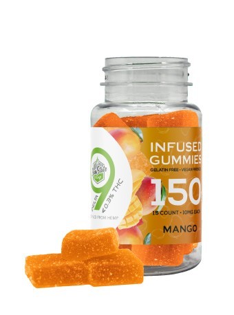 Delta 9 Infused Gummies Mango 15pcs 150mg