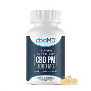 cbdMD CBD Softgels PM Softgels + Melatonin for Sleep - 500mg-1000mg
