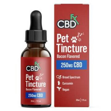 CBDfx CBD Oil for Dogs Bacon Flavored Pet Tincture for Small Breeds - 250mg