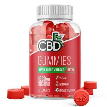 CBDfx CBD Broad Spectrum Apple Cider Vinegar Gummies - 25mg - 1500mg