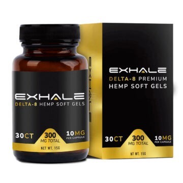 Exhale Delta 8 THC Vegan Full Spectrum Soft Gels - 300mg - 1500mg