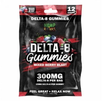 Hemp Bombs Delta 8 THC Gummies - Mixed Berry Blast - 125mg - 1250mg