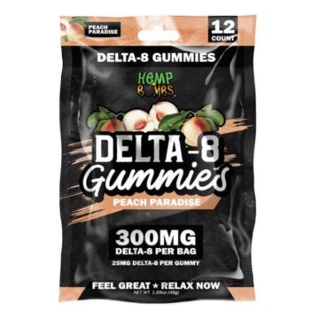 Hemp Bombs Delta 8 THC Gummies - Paradise Peach - 125mg - 1250mg