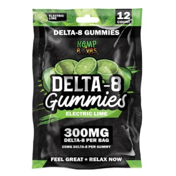 Hemp Bombs Delta 8 THC Gummies - Electric Lime - 125mg - 1250mg