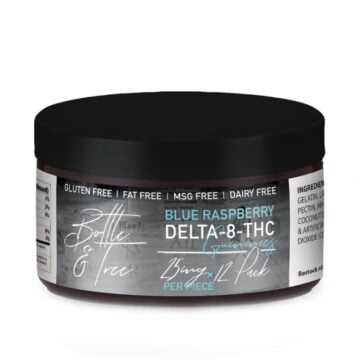 Bottle & Tree Delta 8 THC Gummies - Blue Raspberry Rings - 25mg