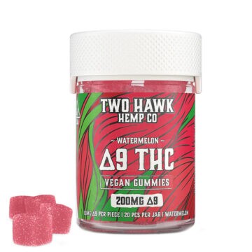 Two Hawk Hemp Co. Delta 9 THC Vegan Gummies - Watermelon - 5mg-10mg