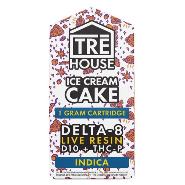 TRE House Live Resin D8/D10/THC-P Cartridge Ice Cream Cake - 1g
