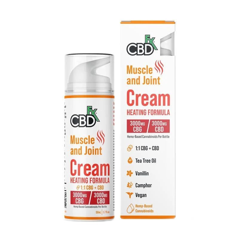 CBDfx Cream CBD/CBG Muscle & Joint Heating Cream - 500mg-3000mg