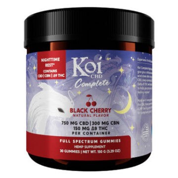 Koi CBD - Delta 9 Gummies - D9:CBN:CBD Complete Nighttime Rest - Black Cherry - 30 Count