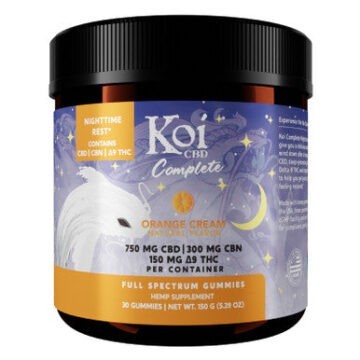 Koi CBD - Delta 9 Gummies - D9:CBN:CBD Complete Nighttime Rest - Orange Cream - 30 Count Jar