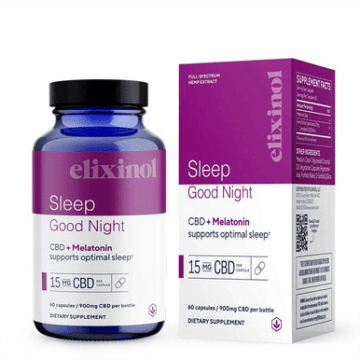 Elixinol CBD Capsules - Full-Spectrum Good Night + Melatonin - 900mg