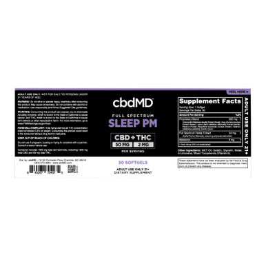 cbdMD CBD Oil THC Sleep PM SoftGel - 52mg