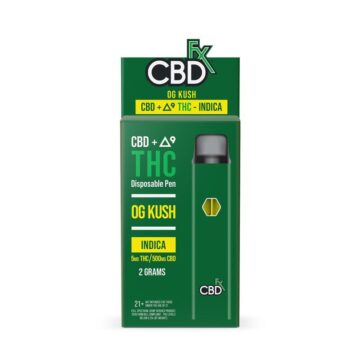 CBDfx CBD Vape Pen OG Kush Indica CBD + Delta 9 Disposable - 2 Grams